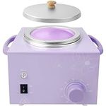 600ML Portable Wax Warmer Machine for Painless Hair Removal, Women Men Professional Wax Heater with Adjustable Temperature Set,40pcs Wax Sticks (Purple- Single Pot)