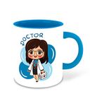 WHATS YOUR KICK® Doctor Inspired Printed Designer Light Blue Inner Color Ceramic Coffee Mug (Doctor, Gift for Doctor, Birthday Gift, Best Gift) Multi- 9