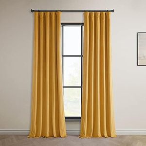 HPD Half Price Drapes Heritage Plush Velvet Curtains for Bedroom & Living Room 50 X 84, VPYC-179760-84 (1 Panel) Aztec Gold