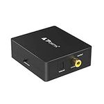 PORTTA 2 Way Digital Audio Converter Adapter, SPDIF Toslink to Coaxial Toslink or Coaxial to Coax Optical Toslink Compatible with HD TV DVD Blu-ray Player Amp Speaker Soundbar