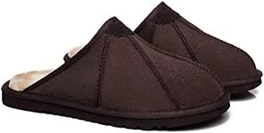 UGG Slippers Men Rafael Australian Sheepskin Wool Winter Home Cozy Slipper Chocolate US Men 12.5