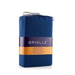 BRIELLE Premium Jersey Fitted Sheet, 100% Combed Cotton, 145 g/m², Oekotex Certified, 90 x 200 - 100 x 200 to 30 cm, Mattress Height 30 cm, Dark Blue