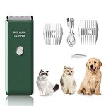 Dog Clippers Pet Grooming Clippers Kit,Low Noise Shaver Portable Electric USB Rechargeable Cordless Trimmer for Dogs,Cats and Other Pets (Green)