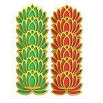 Gift Jaipur Red & Green Golden Lotus 4 Inch Set of 12 Wooden Cutout DIY Rangoli Kit | Decorations for Diwali, Dusshera Wedding Rangoli, Pooja, Decorations, Festival Gift