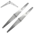 4X Heavy Duty Gate Strap Hinges - 200mm/8" Galvanised Outdoor Hinges