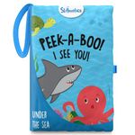 Skillmatics Peek-A-Boo Underwater Animal Book - Soft Cloth Book for Baby, Crinkle Pages for Sensory Play, Toddler Toys, Gifts for Ages 6 Months and Up - Multicolor