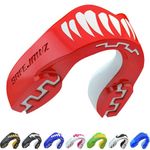 SAFEJAWZ Mouth Guard, Dual Layer Gum Shield for Juniors with Case, Easy Fit Remouldable Kids Gumshield for Rugby, Boxing, MMA, Hockey & All Contact Sports (Child <11 Years, Red Viper)