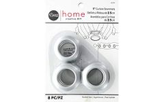 Dritz 44373 Curtain Grommets 1 inches Inner Diameter Plastic 8/Pkg-Brushed Silver, Nickel