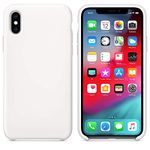 REALCASE 6.5 inch, Liquid Silicone Gel Rubber Shockproof Soft Microfiber Cloth Lining Cushion Case Compatible with Apple iPhone Xs Max 2018 (White)