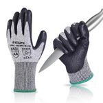 Donfri 1 Pair Cut Resistant Gloves High Performance Level 5 Protection Safety Work Gloves for Men Comfortable PU Coated Palm Cut Proof Gloves Gardening Food Grade Non-slip Machine Washable (Medium)