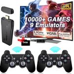 (New Edition 2024) Wireless Video Game Console Stick 2.4g Wireless Game Controller USB Built-in 15000+ Games in TF Card, 9 Emulator Console,4k Ultra HD,HDMI Output TV Video Game Console (64GB)