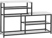 Shoe Rack Bench Shoe Storage Organizer with Seat, 5-Tier Industrial Free Standing Shoe Rack for Entryway, Narrow Shoe Rack Organizer Shelves for High Heels, Entryways, Hallways, Closets,White marble