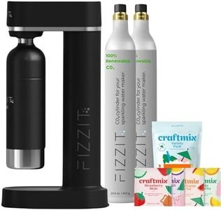 FIZZIT Fizz & Flavor Power Bundle | Soda Maker with 12-Flavor Drink Mix Variety Pack & 2 CO? Cylinders | Customizable Carbonation, Eco-Friendly, No Electricity Needed