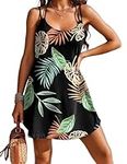 AI'MAGE Womens Spaghetti Strap Cover Up Sleeveless Bathing Suit Coverups Backless T Shirt Beach Dress