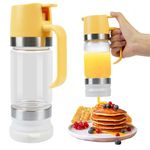 Ecopandy 315ML/11oz Glass Honey Dispenser No Drip, No Drip Honey Maple Syrup Dispenser with Handle, High Borosilicate Glass Clear Honey Jar Pot for Honey, Syrup, Jam, Spices Home Kitchen (1* YELLOW)