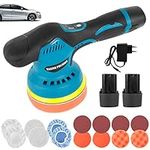 Buffer Polisher Cordless, with 2pcs 12V Battery and 1Charger, Battery Powered Electric Polishing Machine w/ 8 Adjustable Speed Hand-held Car Waxing Tool for Car Boat Home Appliance(Turntable: 4.9")