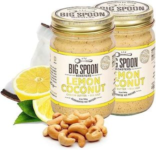 Big Spoon Roasters Lemon Cashew Butter with Sea Salt - Keto Friendly, Fair Trade Cashews - Low Sugar & Palm Oil Free - Natural Ingredients - Vegan Gourmet Nut Butter Spread - 2 x 13 Ounces