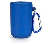 Doo Doo Tube Filled Dog Waste Bag Holder - Reusable Dog Poop Bag Tube Designed to Keep in Odors and Germs (Blue)