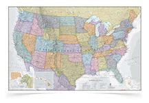 USA Map Classic - Front Sheet Lamination - 91.4 (w) x 61 (h) cm - Maps International