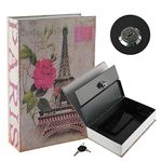 KYODOLED Book Safe with Key Lock,Dictionary Diversion Secret Safe Box,Money Hidden Lock Box,9.5" x 6.1" x 2 .2" Paris Large