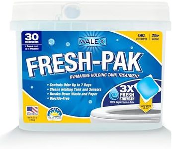 Walex Fresh-Pak Marine, Camper, & RV Black Water Holding Tank Deodorizer for Rapid Breakdown of Waste & Toilet Paper to Prevent Clogs, Neutralizes Odors, Septic Tank Safe, Fresh Scent (Pack of 30)