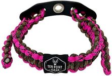 Ten Point Gear Bow Archery Wrist Sling 550 Paracord - Survival Hunting Shooting - Durable Leather with Metal Grommet (Multiple Camo Options) (Pink Camo)