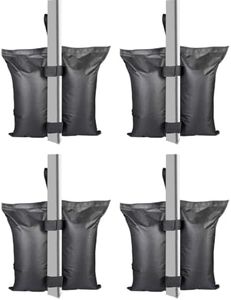 Canopy Weight Bags for Pop up Canopy Tent, Sand Bags for Instant Outdoor Sun Shelter Canopy,Heavy Duty Tent Weight Bags for Patio Umbrella Base, Set of 4 Black