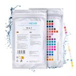 AQUANEXO 25x or 50x water tester drinking water 16-in-1 values, pH test strips, water hardness test strips, measuring water hardness, pH value test strips, drinking water test strips (50)