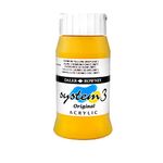 Daler-Rowney System3 Acrylic Paint, Plastic Pot, 16.91oz - 500 ml, Cadmium Yellow Deep Hue