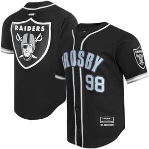 Pro Standard Men's Maxx Crosby Black Las Vegas Raiders Mesh Button-Up Baseball Jersey