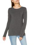 Amazon Essentials Women's Classic-Fit Long-Sleeve Crewneck T-Shirt (Available in Plus Size), Charcoal Heather, M