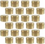 HAKZEON 24 PCS 4 oz Gold Candle Tins with Lids, Empty Candle Jars, Metal Tins Candle Containers for Making Candles, Arts & Crafts Projects