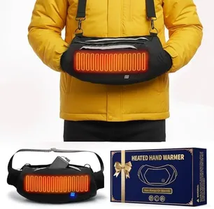 Wfiia Heated Hand Warmer Pouch, 3-Stage Heat Electric Heated Hand Muff, 10000mAh Rechargeable Portable Power Bank Hand Warmer for Football, Hunting,Fishing,Camping,Outdoor Work