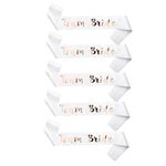 5 Team Bride Hen Party Sashes - 74 x 9cm White and Gold Strap, Bachelorette Party Sashes, Great for Wedding Decorations and Photo Props, Bridal Shower