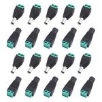 CIXLOGIC 10 Pairs 5.5 x 2.1mm 12V DC Power Connector, Barrel Power Adapter for CCTV Security Camera LED Light Strip (10pcs Male and 10pcs Female)