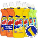 Ajax Dish Soap - Ajax Dishwashing Liquid Super Degreaser 14 FL OZ (Lemon, Orange, Lime) (Variety Pack of 6) 2 of Each - Includes Clean is Better Card