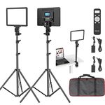 Sokani P25 2PCs LED Video Light Key Light LED Panel Lights Bi-Color 2800K-8000K 12.6" 25W CRI95+ 8 FX w/1.8m Light Stand Metal Desk Mount Stand for Game/Live Streaming/YouTube/Photography/Zoom Meeting