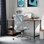 SIHOO Ergonomic Office Chair Computer Chair Desk Chair, Adjustable Headrests Chair Backrest and Armrest's Mesh Chair (Blue)