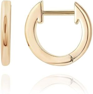 PAVOI 14K Yellow Gold Plated Cuff Earrings Huggie Stud | Small Hoop Earrings for Women