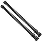 2PCS Spring Curtain Rods 16 to 28 inch Shower Tension Rod Black Spring Curtain Rod Adjustable Curtain rod Expandable Curtain Rod Pressure Curtain Rod Spring Loaded Curtain Rods Bars Tensions Rod