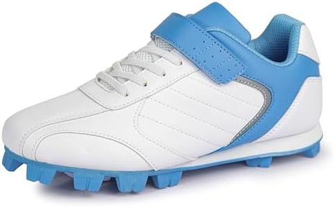 Sooneeya Kid's Firm Ground Baseball Cleats Youth Boys Girls Baseball Training Shoe Blue Size 4.5 M US Big Kid