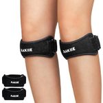 Rakiie Knee Strap, Silicon Knee Brace for Precise Compression, Non-Slip Patella Tnedon Support Strap, 2 Pack Patella Knee Strap for Men Women, Knee Support Band for Running, Weightlifting, Basketball