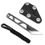 BPS Knives Mini Kiridashi - Skeleton Fixed Blade Knife with Plastic Case - EDC Knife with Sheath - Carbon Steel Pocket Knife - Utility Knife - Fixed-Blade Outdoor Knife