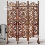 TRADITIONAL CRAFT Wooden Room Partition with Stands/Wall Divider for Living Room/Room Divider Wall Separator for Office (3 Panel with Stand)