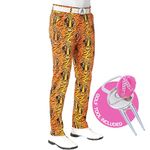 Royal & Awesome Tiger Swing Golf Pants, Animal Print Pants for Men