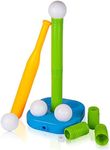 Liberry Adjustable T-Ball Set for Kids and Toddlers, Includes Kids Baseball Bat, Adjustable Height Tee Ball Stand, 4 Balls and Weighted Base, Great Sports Game Toy Gift for Boys Girls