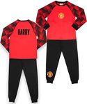 MANCHESTER UNITED F.C - Personalised Kids Pyjamas - Red Long Sleeve Pyjamas - 100% Cotton - Official F.C Merchandise - 7/8 Years