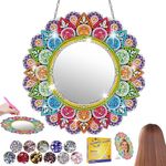 ODAPTO Gift for Girls 6 7 8 9 10 11 Years: DIY Diamond Painting Mirror Craft Set for Children Ages 6 7 8 10 and up, Mandala Cosmetic Mirror Girls Birthday Gift Toy for Ages 5-12 (# 01)