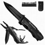 Pocket Multitool with Safety Locking Handy, Gifts for Men, 12 in 1 Multi Tool with Pliers Knife Bottle Opener Screwdriver Saw, Perfect for Outdoor, Survival, Camping, Hiking, Simple Repair