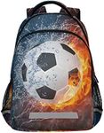 Mnsruu Soccer Ball Football Backpack for Boys Kids Elementary School Bookbag Girls Laptop Bag Travel Rucksack